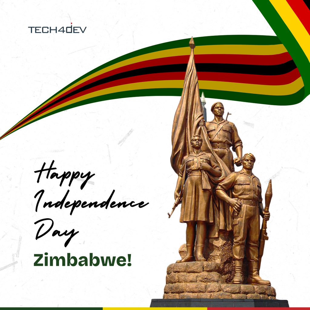As Zimbabwe marks her 44th Independence Day today, we extend our warmest wishes to all our partners, beneficiaries, alumni, volunteers, mentors and instructors in Zimbabwe. Happy independence day from all of us at Tech4Dev! #Zimbabweat44 #IndependenceDayCelebration #Tech4Dev