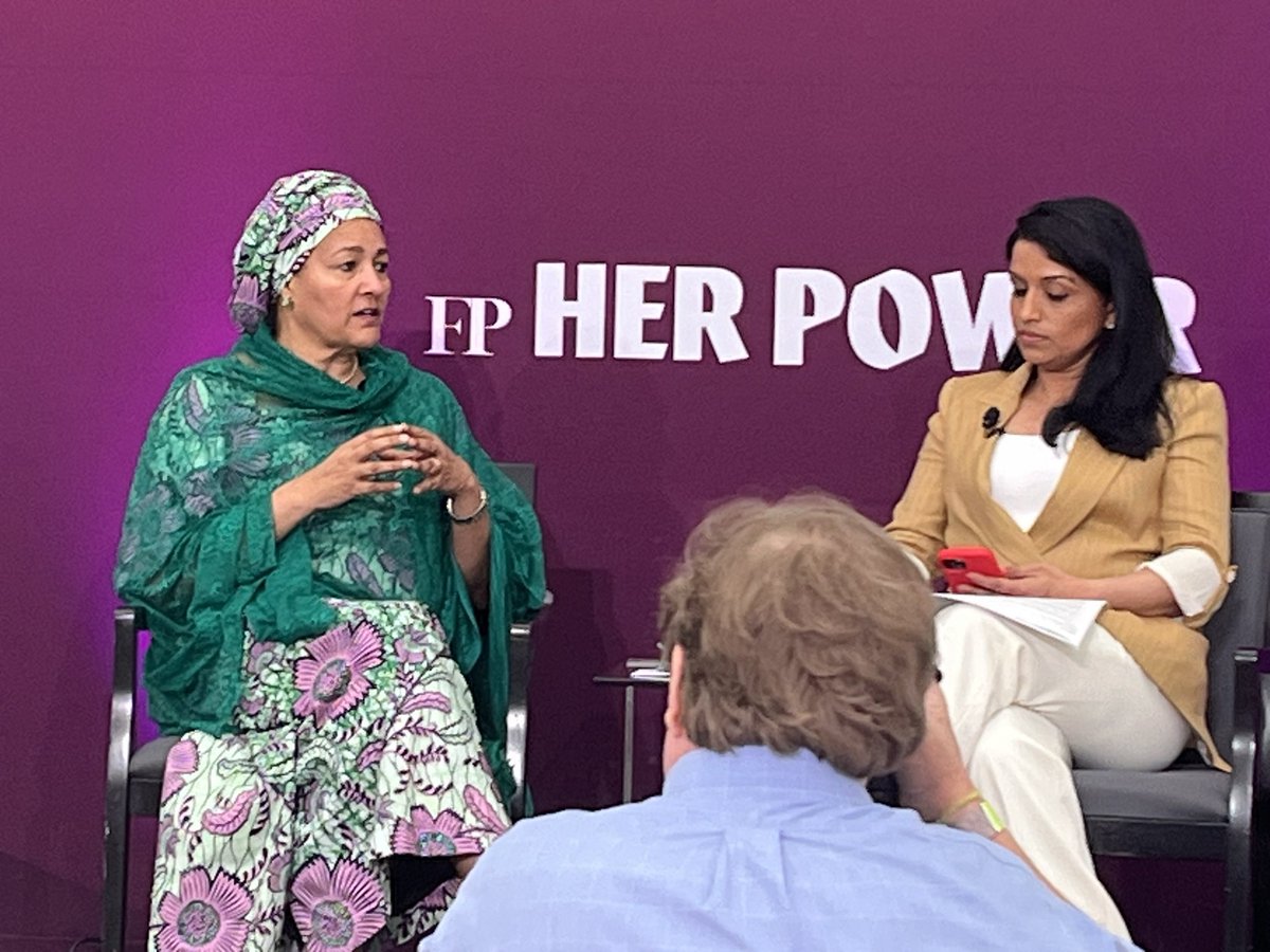 @ForeignPolicy @Pop_Council @gatesfoundation @SenDuckworth @Data2X @UN_Women @WorldBank @Refugees @USIP @Jhpiego @MyraLexie @UNFPA @SarahJCraven @womeninGH @RoopaDhatt @reenaninan @StateGWI @ICRW Final dialogue for today at @ForeignPolicy’s Her Power 2024: “Women's Rights, Sustainable Futures: A Pathway to Achieving the SDGs” with @reenaninan @UN Deputy Secretary-General @AminaJMohammed. #WomenEmpowerment @UN_SDG #SDGs