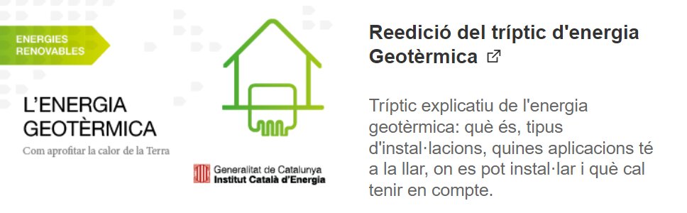 📣@energiacat⚠️ re-edita el típtic d'Energia Geotèrmica (orientat geotèrmia superficial o sistemes d'intercanvi amb 'bomba de calor' geotèrmica) ✅🤝. ➡️icaen.gencat.cat/web/.content/1…
