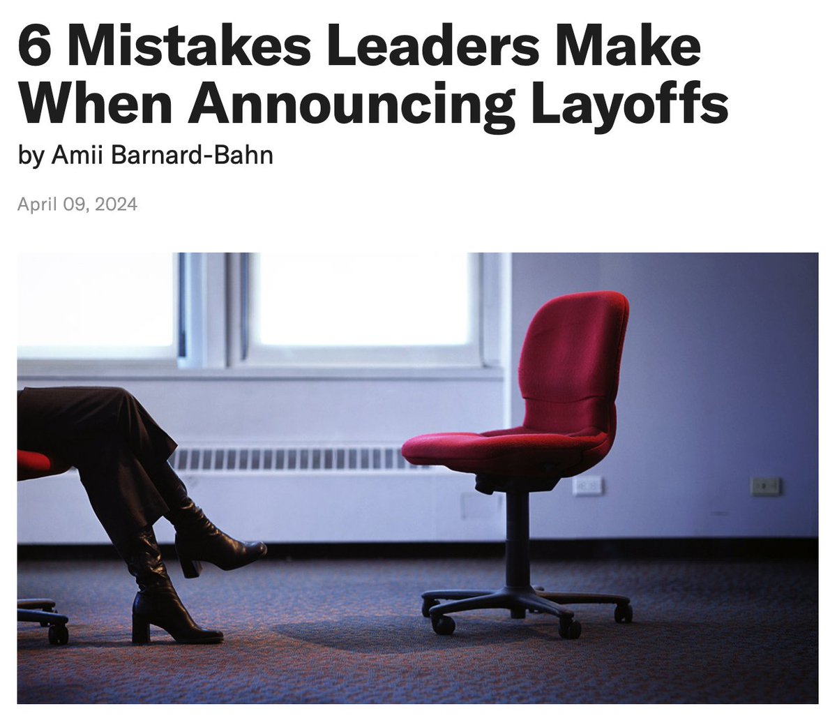 6 Mistakes Leaders Make When Announcing Layoffs ow.ly/qyKW50RfwcV #Leadership #Culture #EmployeeExperience