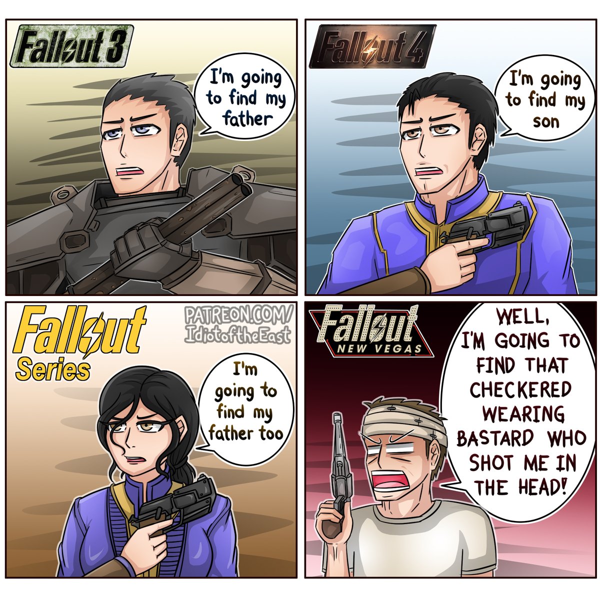IdiotOfTheEast's tweet photo. Fallout: New Vegas still the best 🤣

#Fallout #webcomic https://t.co/JKxdvO2DvP