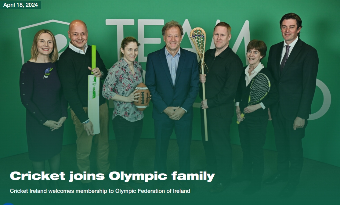 👉 Cricket Ireland welcomes membership to the Olympic Federation of Ireland at event in Dublin last night: bit.ly/3VZnCsj #BackingGreen ☘️🏏