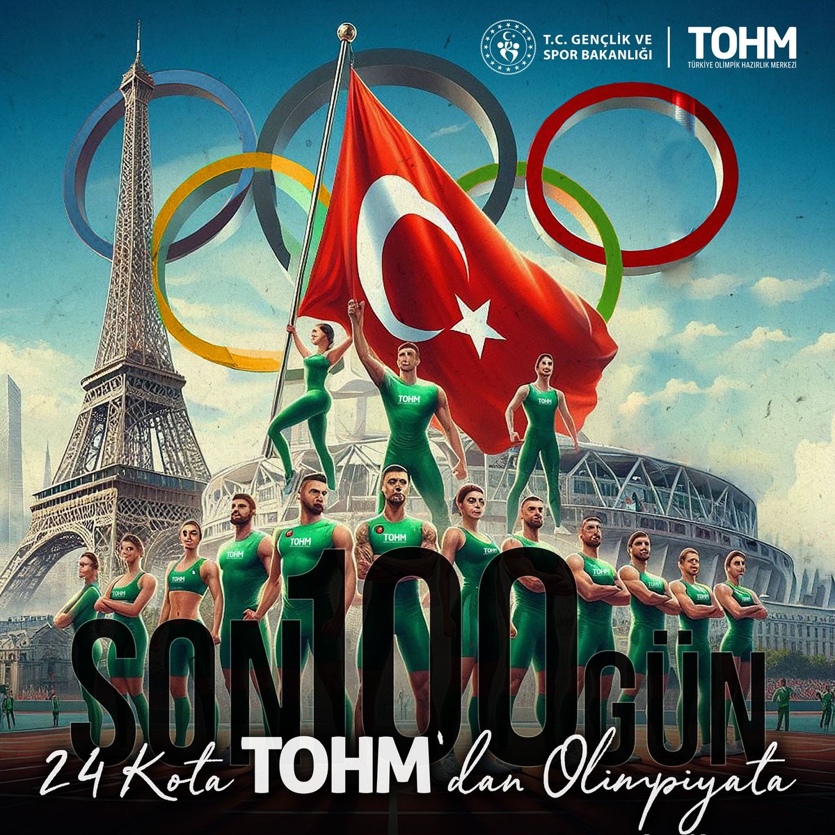 Paris 2024 Olimpiyatları’na 100 gün kala, kotalarımızın 24’ü TOHM’dan… Sporcularımızın olimpiyatlara en iyi şekilde hazırlanmasını sağlayan Türkiye Olimpiyat Hazırlık Merkezi (TOHM), uluslararası başarılar için çalışmalarına son sürat devam ediyor.🇹🇷♥️🙏🏼