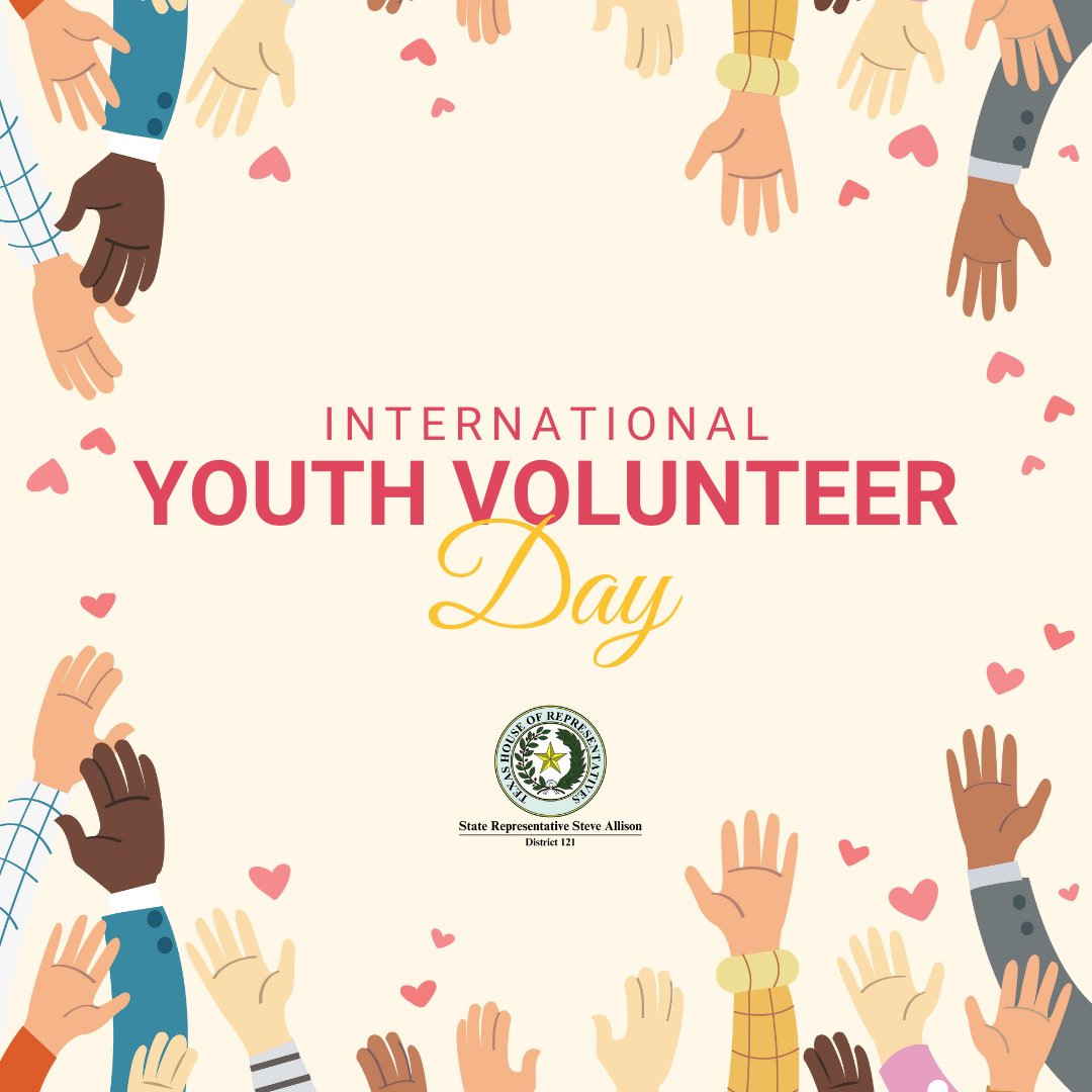 Today is International Youth Volunteer Day, we thank our youth volunteers for all they contribute to our communities. Take some time to find local initiatives near you to be a part of today and in the coming days.