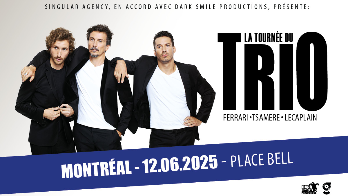 La Tournée du Trio formée de Jeremy Ferrari, Arnaud Tsamere, Baptiste Lecaplain débarque à la Place Bell le 12 juin 2025 ! Billets en vente maintenant : bit.ly/LaTourneeduTri…