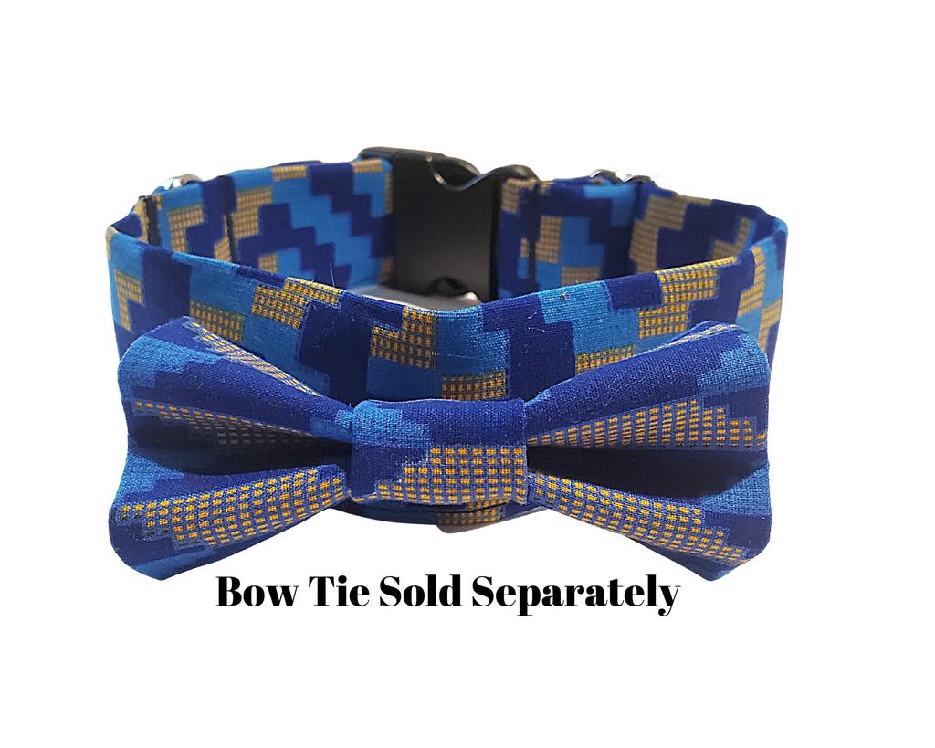 Blue African Print Dog Collar Ensemble #dogs #blue #dogsoftwitter #craftbizparty #handmadehour #thursdayvibes #craftshout #BlackGirlMagic designsbycristal.etsy.com/listing/109946…