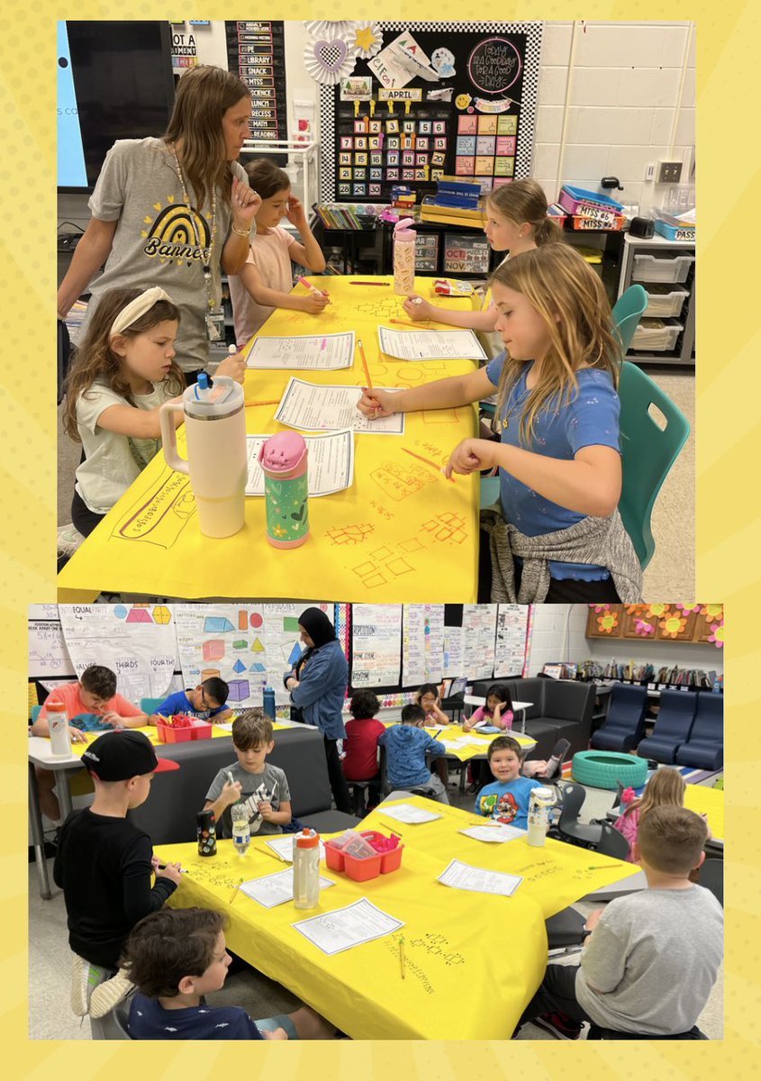 There were great math discussions as 2nd graders explained to their group how they solved their word problems by looking for patterns and drawing it out. #BannesBobcats #KirbyONE40#EveryChildEveryDay
