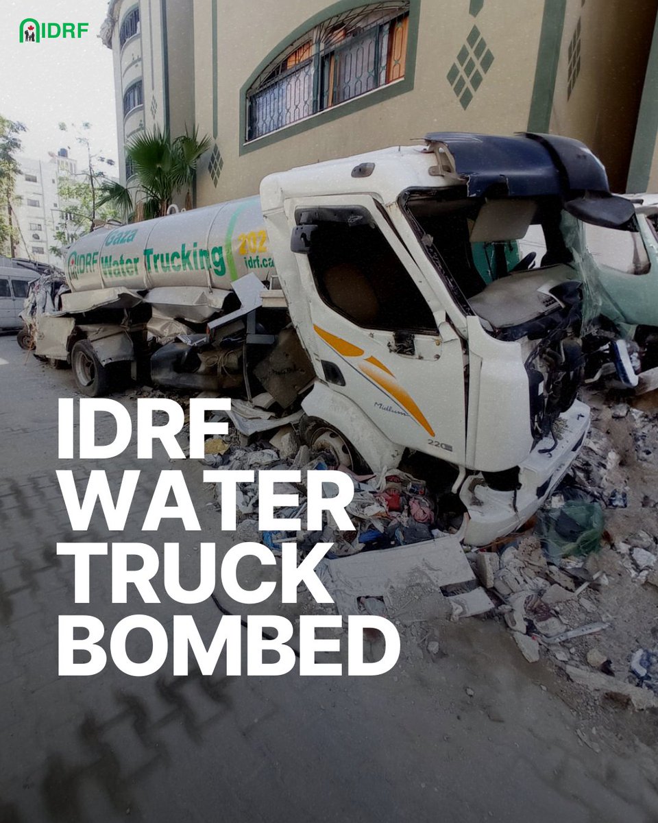 Today, we have devastating news from our team in #Gaza. Our lifesaving water truck has been bombed. For over six months, it helped us deliver clean drinking water to tens of thousands, serving as a lifeline in northern and central Gaza.