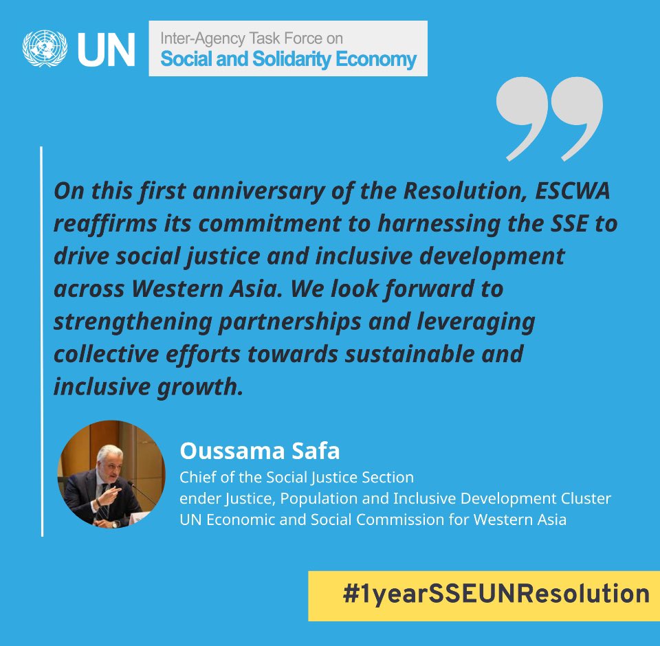 Another excellent quote comes from @untfsse member @UNESCWA’s Oussama Safa on the occasion of the @UN GA resolution on #SSE anniversary