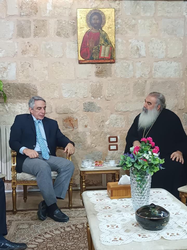 Glad to witness Ambassador Nikolaos Protonotarios, Consul of #Greece in #Syria, fostering connections with the #Antiochian #Greek #Orthodox Metropolis of #Latakia, meeting with His Beatitude Athansius. Ensuring the wonderful bond between Levantine Greeks and Greece remains strong