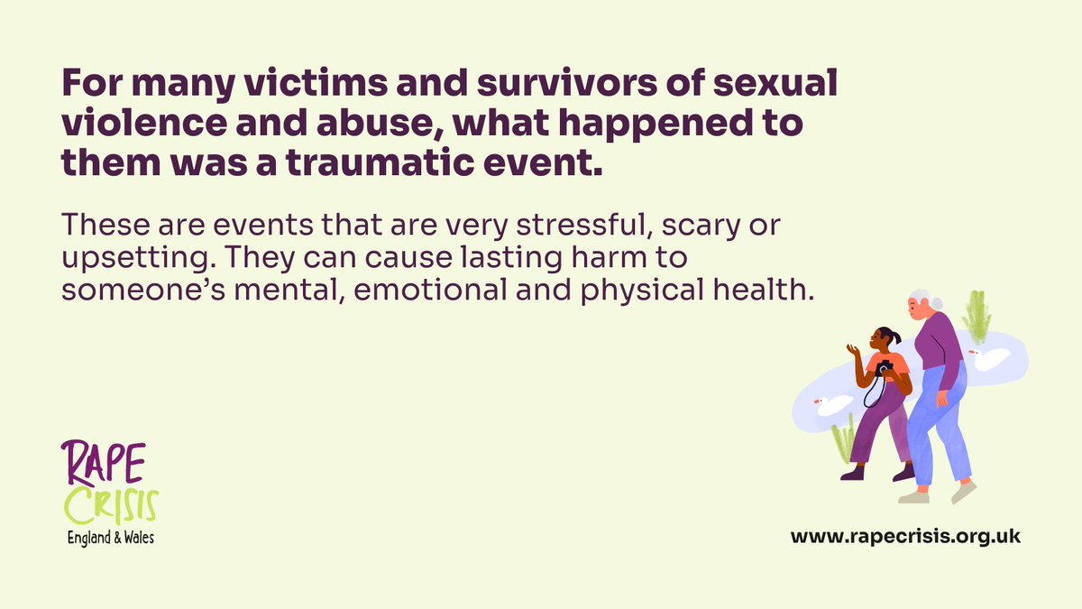 Everyone responds differently to sexual violence and abuse – so whatever someone feels is a valid response. If you've been impacted by rape, sexual abuse, or any form of sexual violence - we are here for you. For support information and resources, visit: ow.ly/MbC350Rj9xW