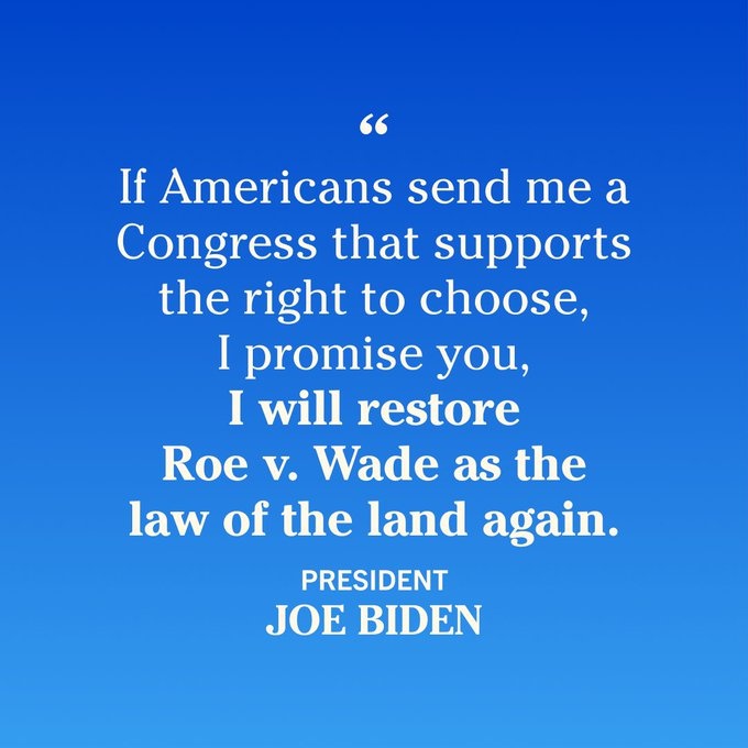 Joe Biden is the only candidate that will work to restore Roe. A vote for Donald Trump is a vote for a national abortion ban.