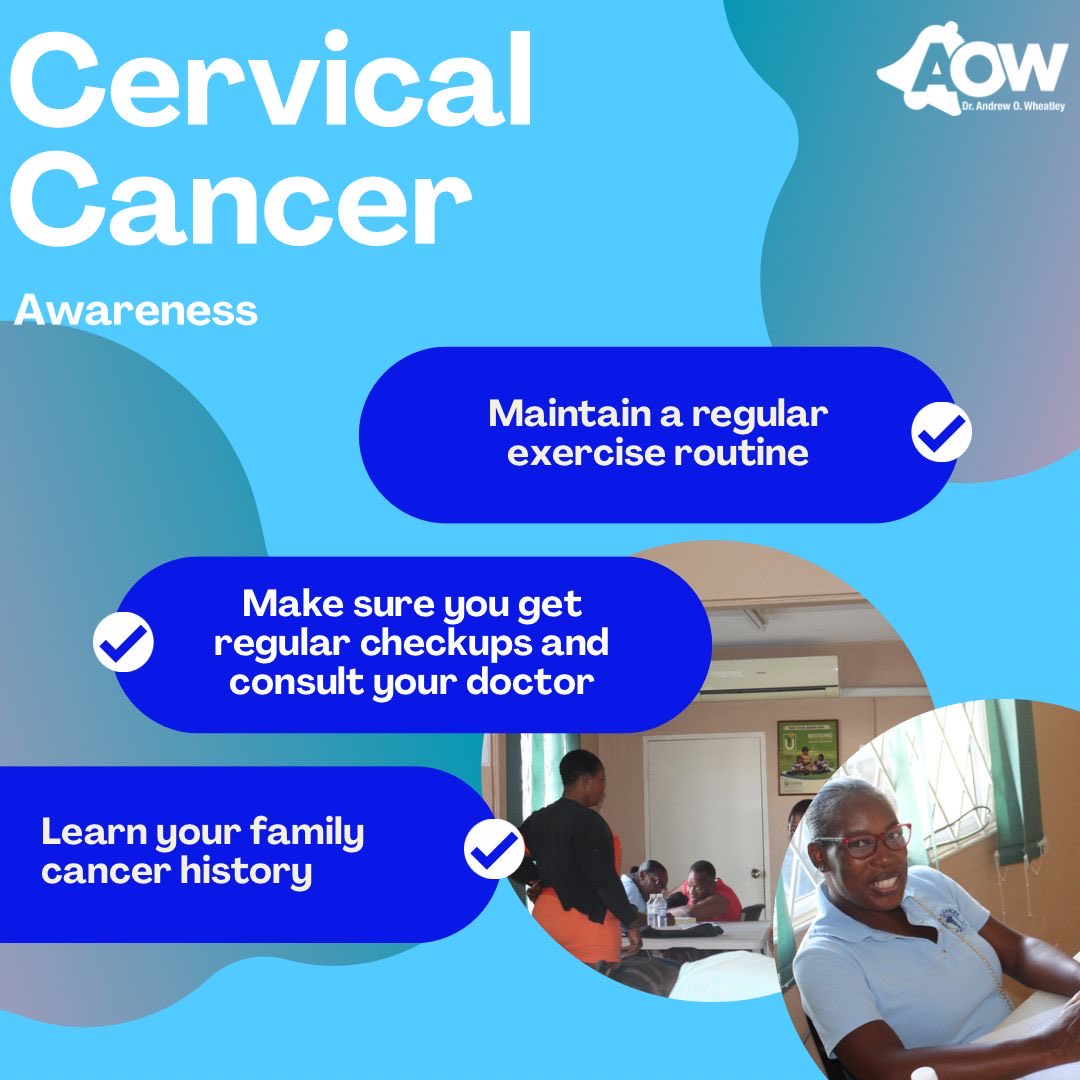 April is observed as Cervical Cancer Awareness Month. I encourage all women to get screened via @theserhajm Cervical cancer is the 3rd most common cancer in Jamaica with the 2nd highest related deaths. In December, at our annual health fair, we provided over 25 free screening