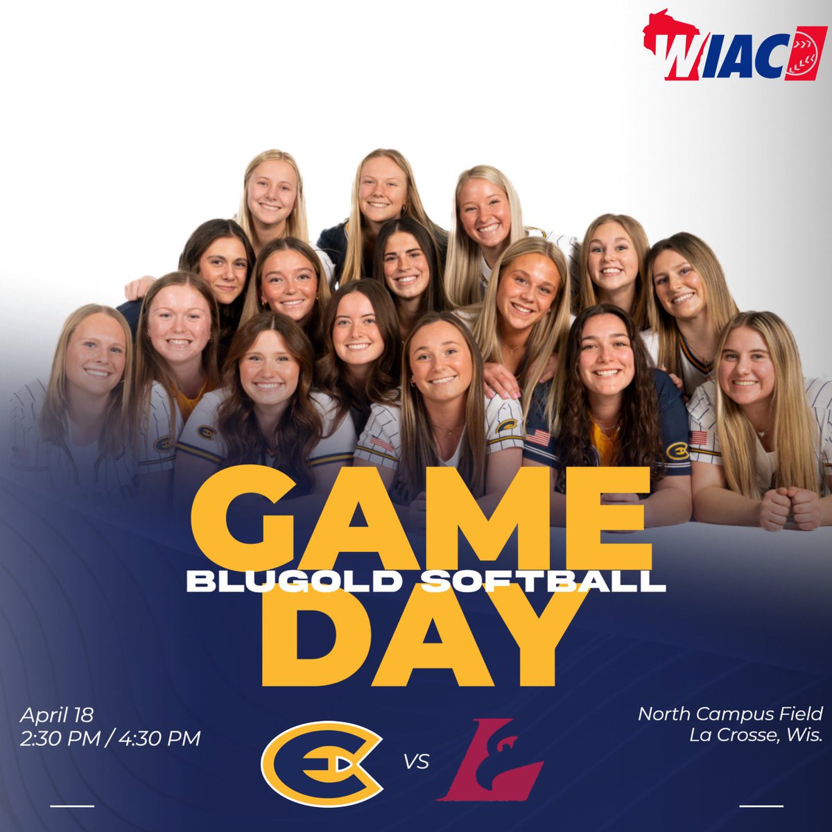Back on the diamond!🥎 We continue @wiacsports play today with a doubleheader against the Eagles! Follow along at blugolds.com! #RollGolds #BeHeroic