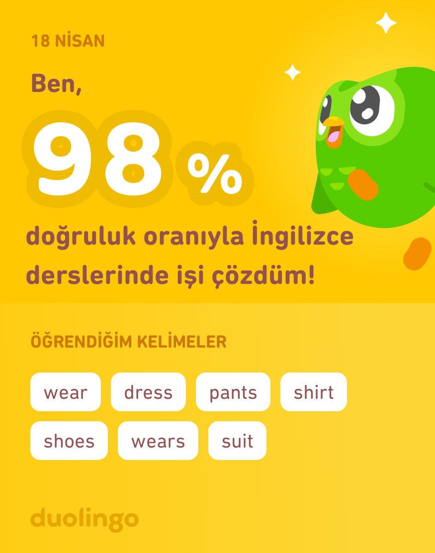 Duolingo'da İngilizce öğreniyorum! Duolingo hem etkili hem eğlenceli hem de ücretsiz.