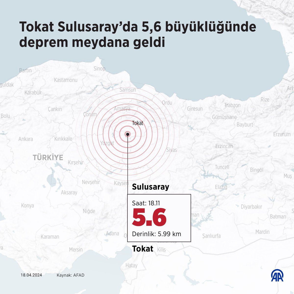 Tokat’ta meydana gelen 5.6 şiddetindeki depremden etkilenen tüm vatandaşlarımıza geçmiş olsun dileklerimizi iletiyoruz. Allah ülkemizi daha büyük felaketlerden korusun.