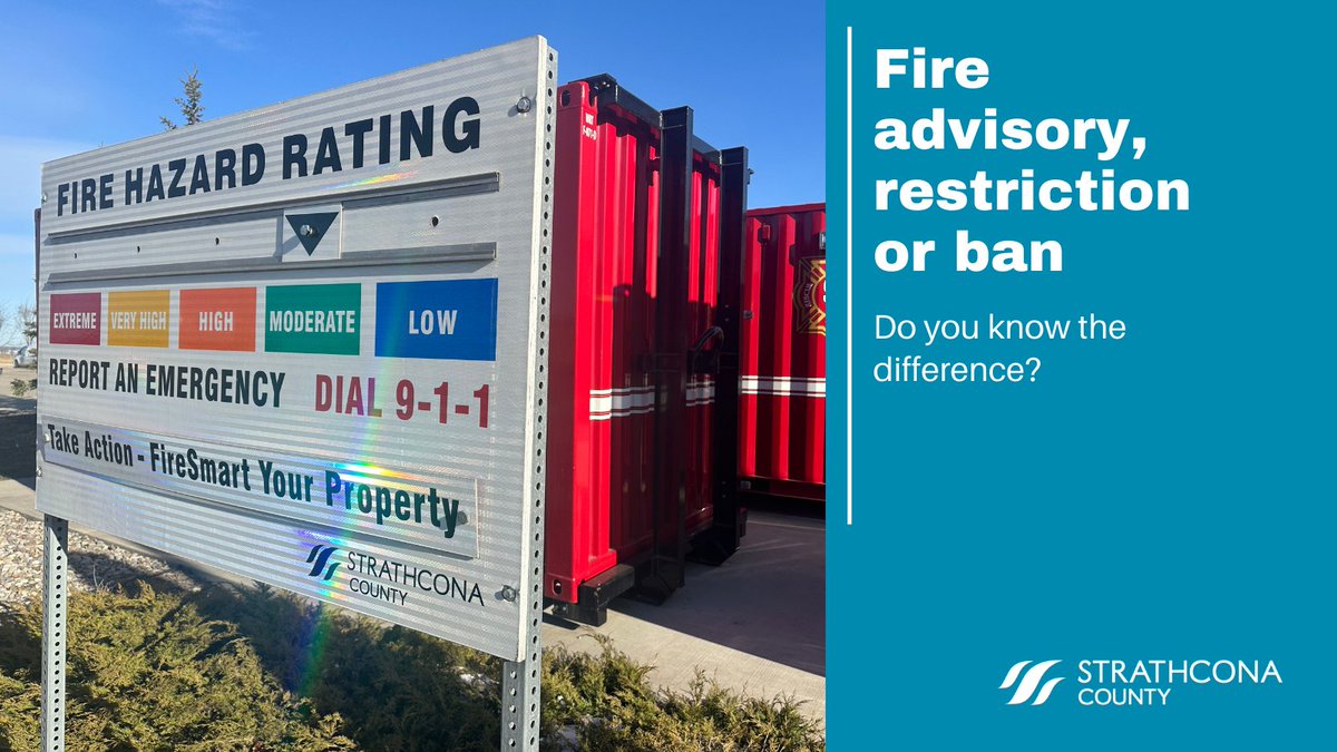 Do you know the difference between a fire advisory, restriction or ban? These are the 3 different fire conditions that may be put into effect in #strathco. No matter what the fire condition, always use caution Learn more about each condition ow.ly/MSfO50Rjb0h #shpk