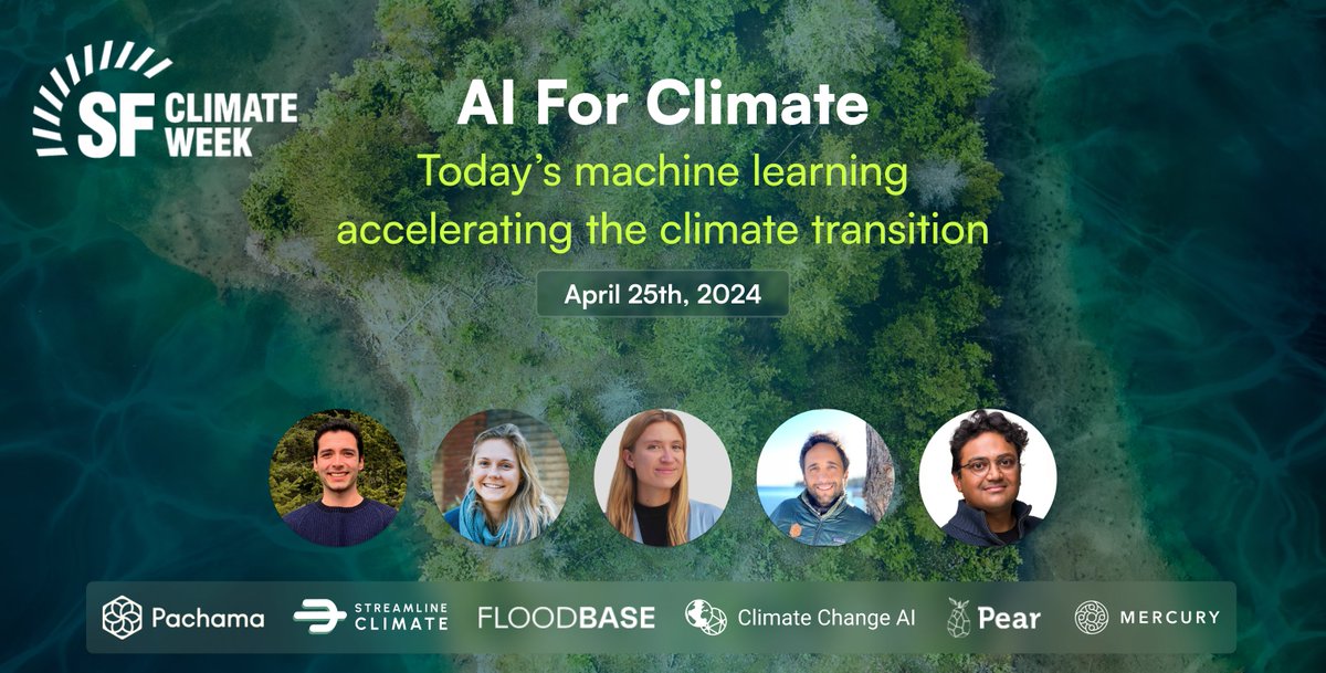 Join us at @SFClimateWeek on April 25 and learn about leveraging #ML for accelerating the #climate transition from our expert speakers, including @ClimateChangeAI alumnus @peetak_mitra. Learn more 👉lu.ma/aiforclimate