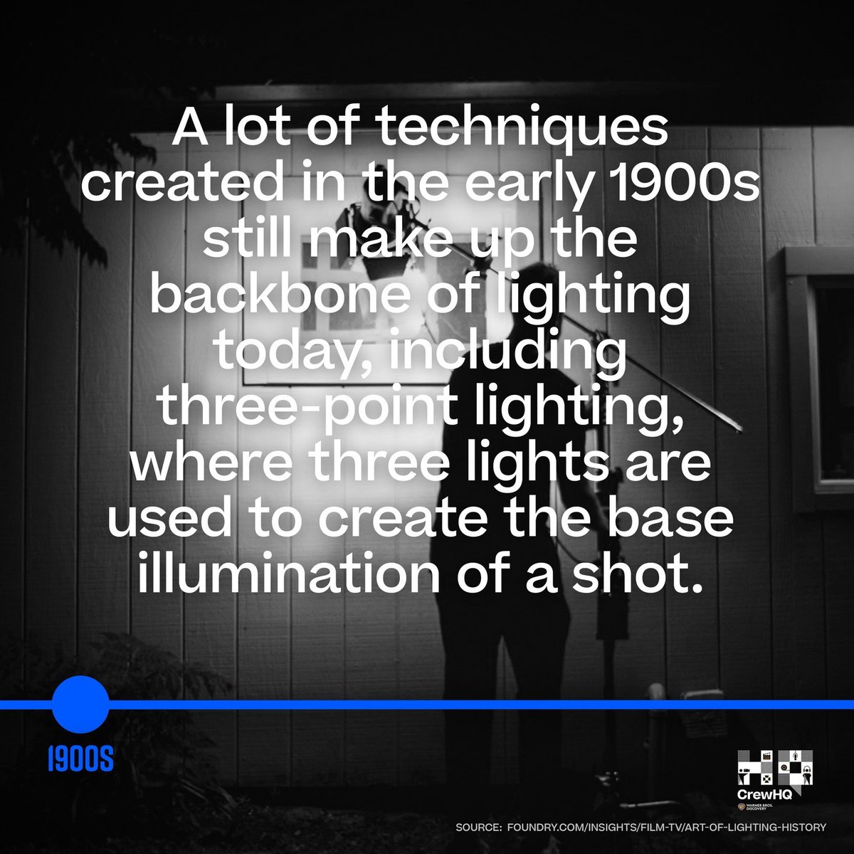 WBCrewHQUK's tweet photo. π‘ Let there be light!
π Swipe to take a look back at the history of lighting in film and TV production.
Having a lightbulb moment? Head to https://t.co/JhImGjUMQC to see how CrewHQ can help your career in crew progress.
#WeAreCrewHQ #ConnectLearnProgress #FilmSchool https://t.co/LfaFleoBg7