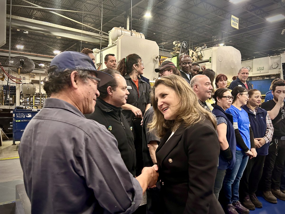 cafreeland's tweet photo. Canadian workers are the backbone of our economy. That’s why our budget focuses on training the next generation of top-tier talent, attracting investment to grow our businesses, and cutting red tape to ensure every worker and business can reach their full potential. https://t.co/MF3U3kun20