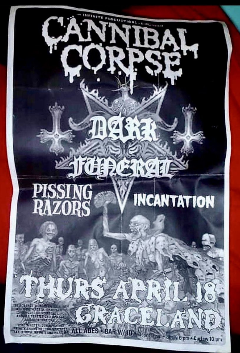 #ThrowbackThursday ➡️ 2 0 0 1 It was an evening of easy listening 💀 with Cannibal Corpse, Dark Funeral, & Incantation🤘🏼🤘🏼 @CorpseOfficial @DarkFuneral @Incantation666