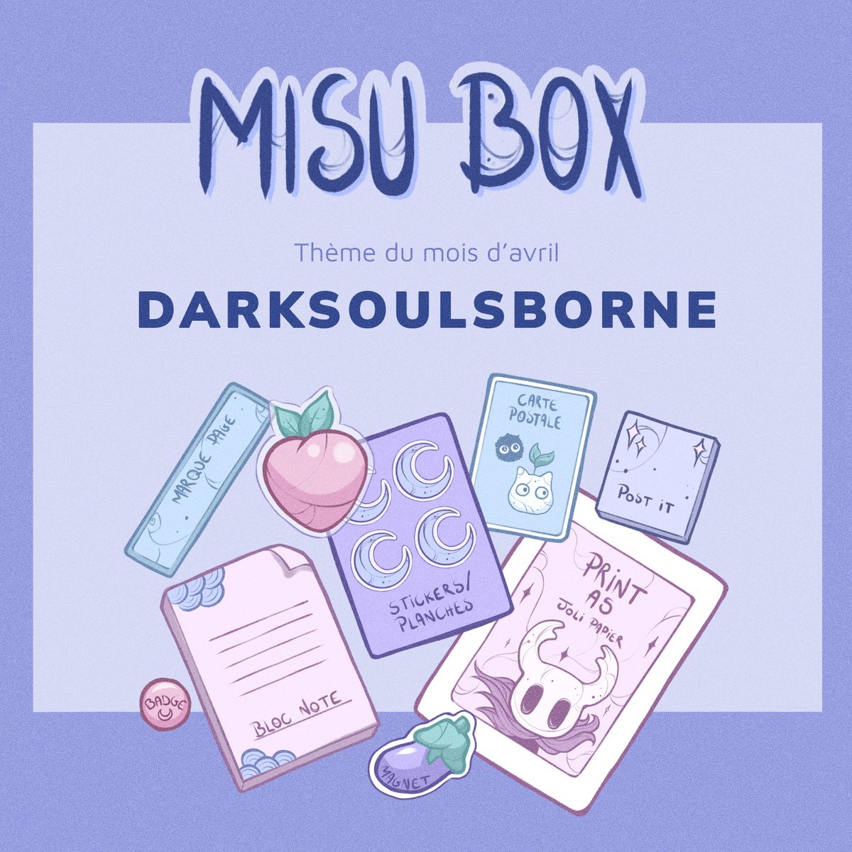 La MisuBox est là ! 💜 misufany.shop Le thème du mois est SOULSBORNE ! 💀 - Précos du 18 avril au 6 mai - Livraison dans un mois