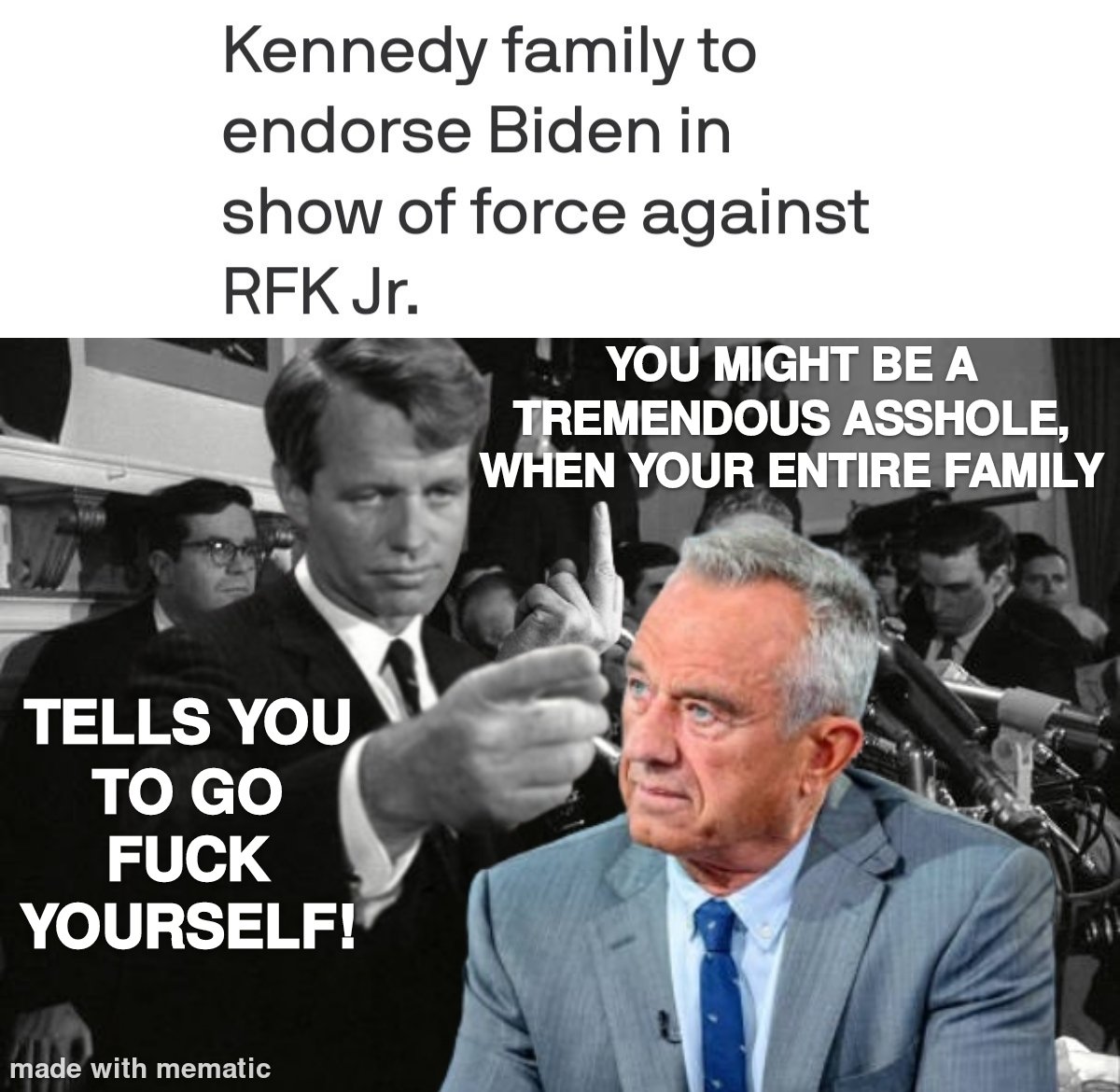 The crazy asshole is nothing but a fucking disgrace, and an embarrassment to the Kennedy family.