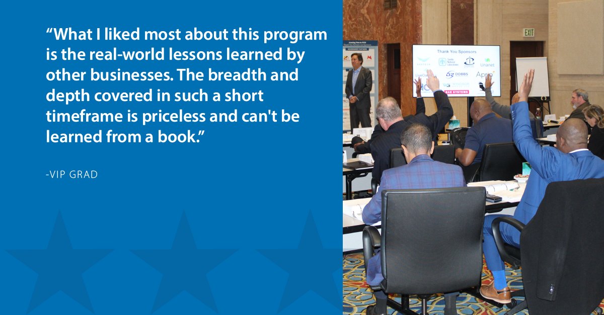 When you graduate from VIP, you are not just completing a course, you are joining a community focused on your success. Apply today at nationalvip.org! #NationalVIP #ArmingVetsToWIN #sdvosb #vosb #vetbiz #WinningVets #Veteranowned