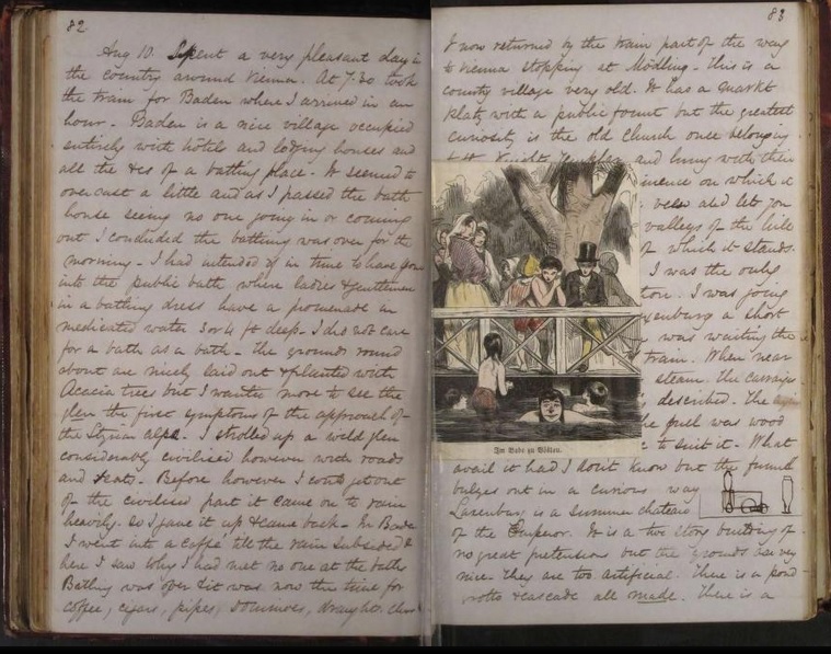 Today's #Archive30 is all about #ArchiveTravel.
This is Dr George Buchanan's diary of his tour of Europe in 1850. The diary contains sketches, maps, newspaper clippings & much more. You can read it online at heritage.rcpsg.ac.uk/items/show/193