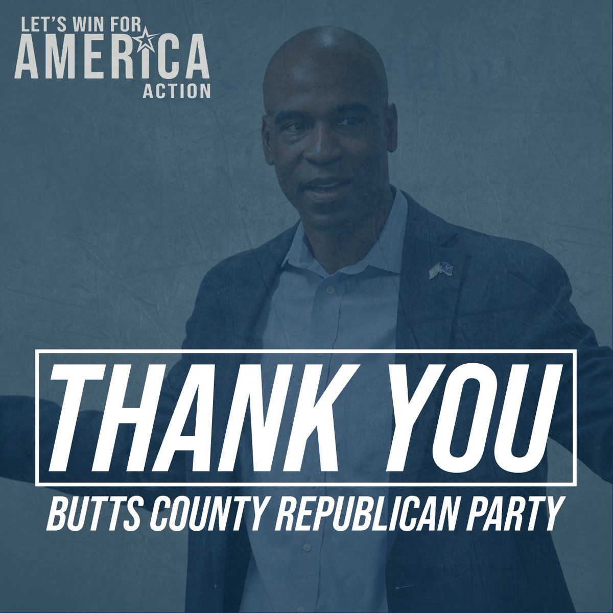 Thank you to the Butts County Republican Party and Harrileen Conner for inviting our Co-chairs, Kelvin, and Janelle King, to speak at their breakfast meeting this past Saturday. The Kings shared insights into the mission and focus of Let’s Win For America Action for this election