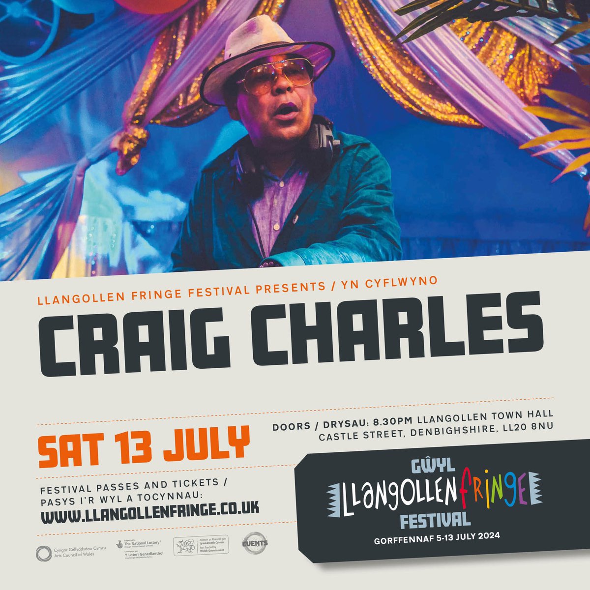 Who’s coming to @llangollenfring Saturday 13th July 🕺🏽 Tickets 🎫 bit.ly/FringeCraig
