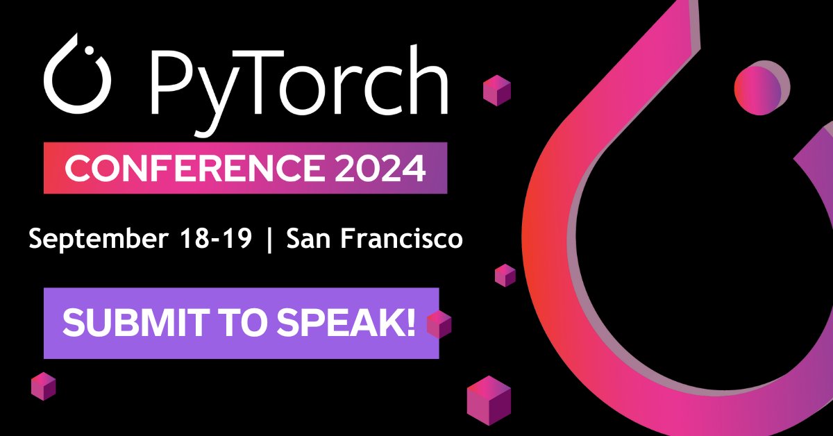 🎤 Submit to speak @ THE event covering cutting-edge #OpenSource #MachineLearning framework - #PyTorchConf comes to San Francisco September 18-19! We need experts on #PyTorch framework, #DeepLearning, chatbots, #security & MORE. Submit your talk by June 7: hubs.la/Q02t4Nng0