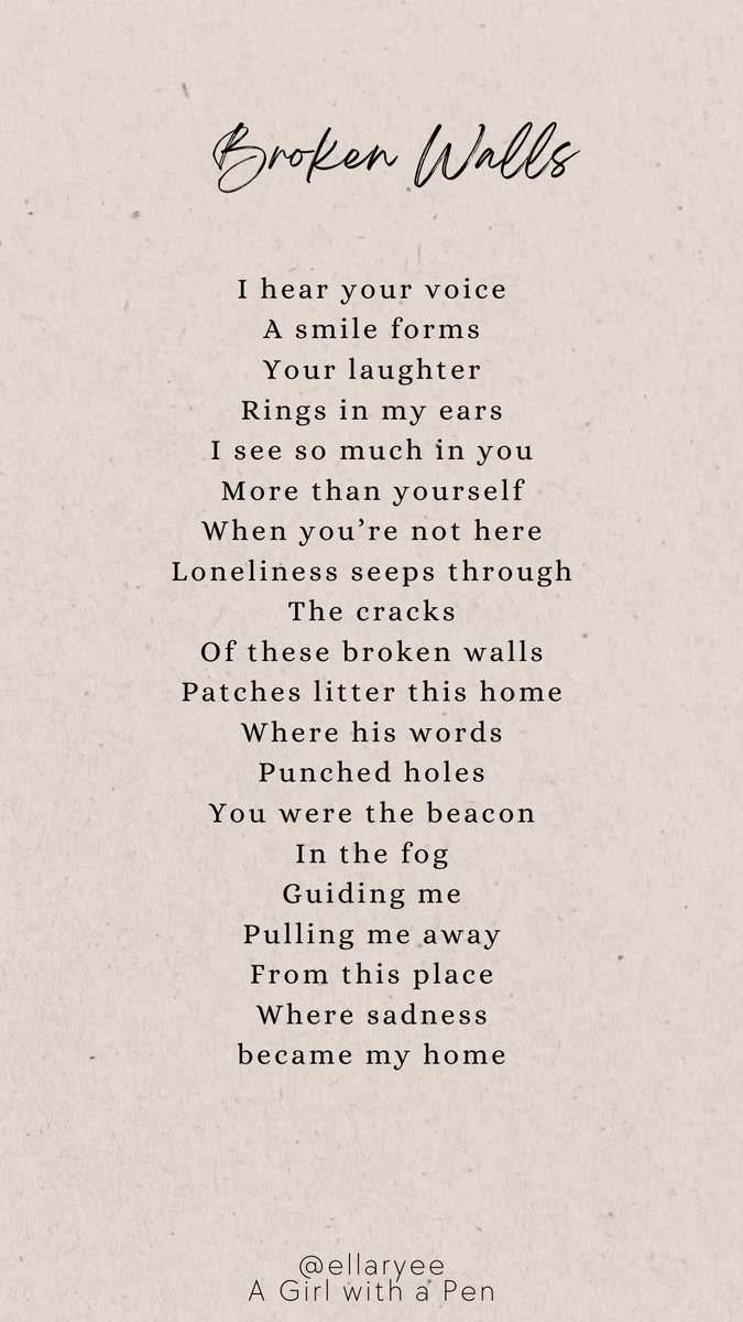 Broken Walls 🤎
#poetry #poetrycommunity #poetryislife #PoetryMonth #TTPD #agirlwithapen #books