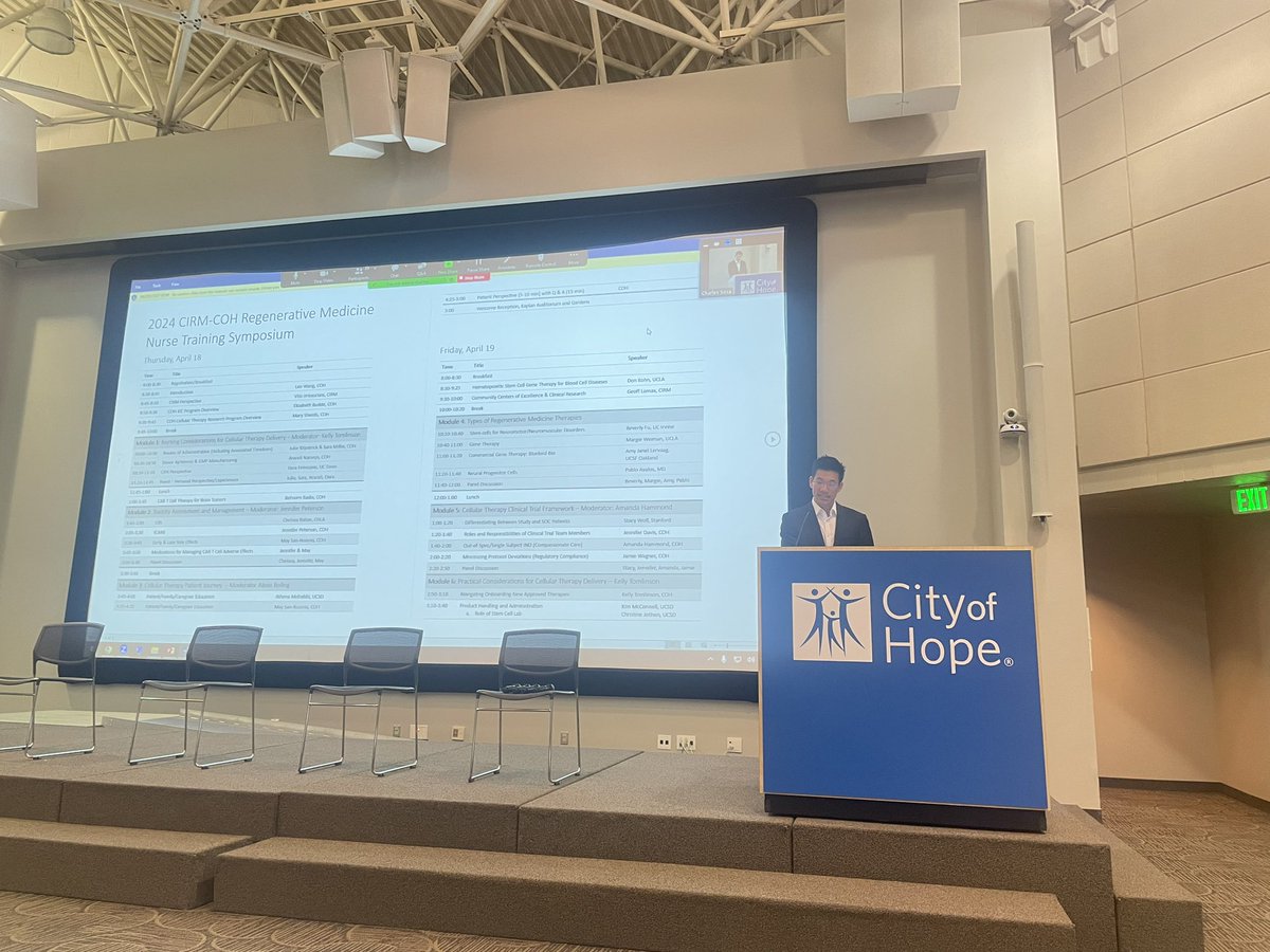 elizabeth_budde's tweet photo. @leowanglab Leo, Our CIRM alpha clinic director kicked off the 2024 CIRM-COH Regenerative Medicine Nurse Training Symposium. A great turnout from all the alpha clinic sites. https://t.co/BfxzVmhvMw