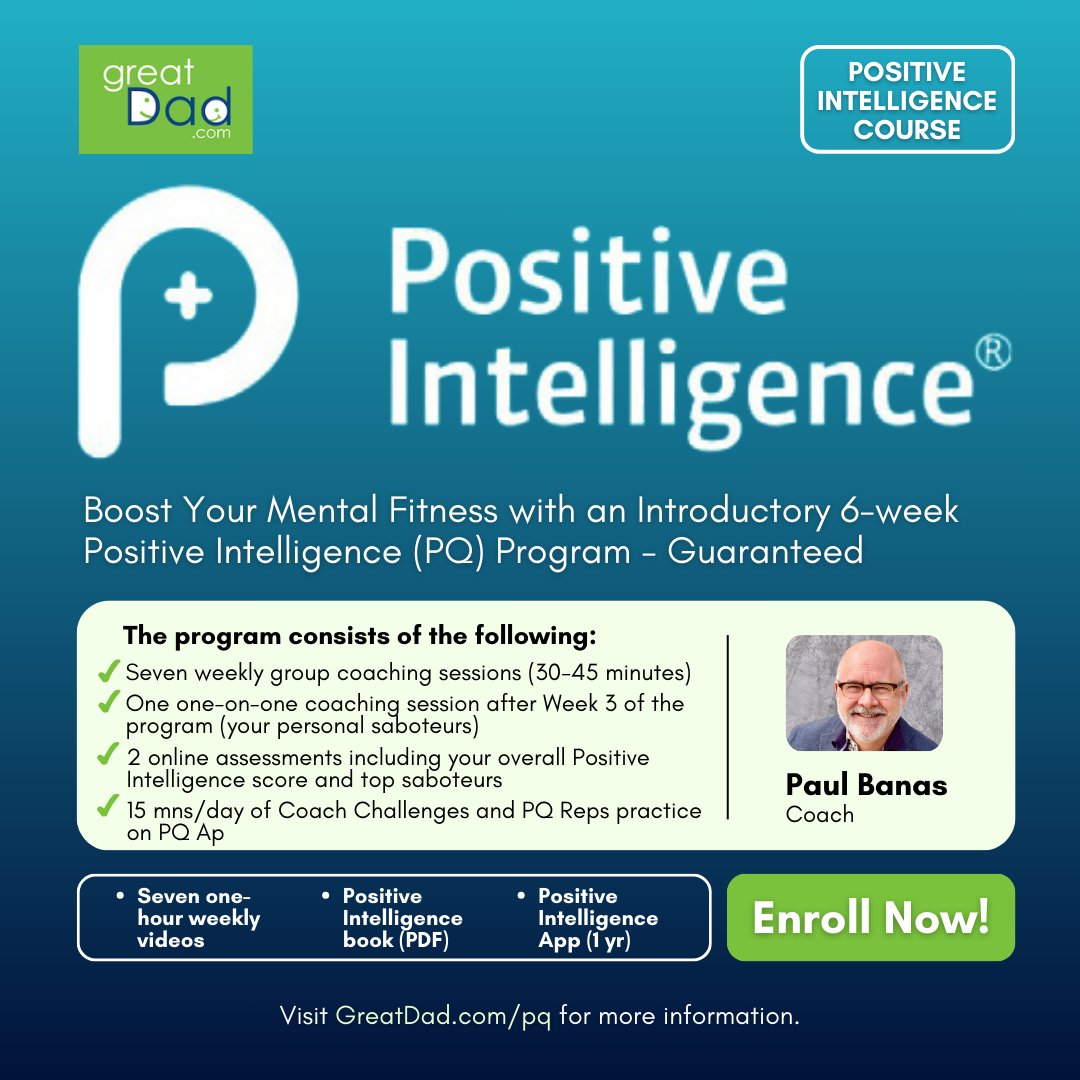 Build Powerful Habits with Positive Intelligence (PQ) Training. ✨

Schedule a free coaching call here:
calendly.com/paul-coaching/…

#GreatDad #PositiveIntelligence #PQ #course #MentalFitness