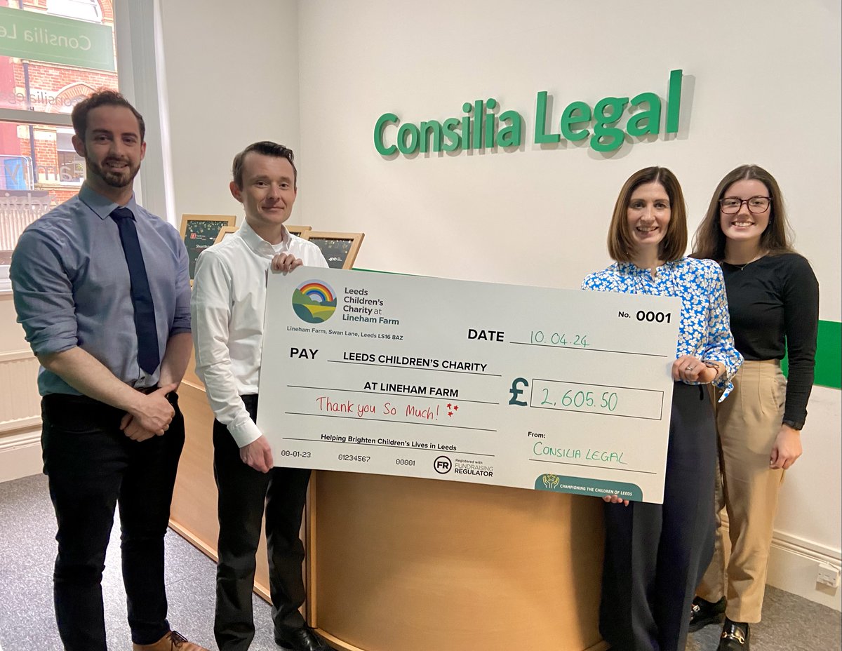 It’s been an absolute pleasure working alongside the team at @consilialegal over the past 12 months. A huge thank you for their fantastic fundraising efforts with over an incredible £2,600 raised! 💚 Thank you, we are so grateful for your efforts.