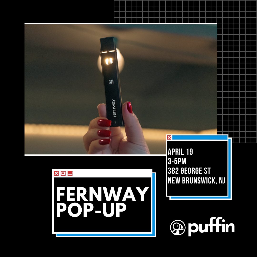 Roll up to Puffin's Fernway Pop-Up, April 19th, 3-5 PM at 382 George St. 

Bring your buds for for a top-tier toke 🌬️ 

#PuffinStoreNJ #Fernway #FernwayNJ #HighTimes #PuffinLife #ChillOut #NewBrunswick #NewBrunswickNJ #WomanOwned #MinorityOwned #ShopLocal #CommunityEvent