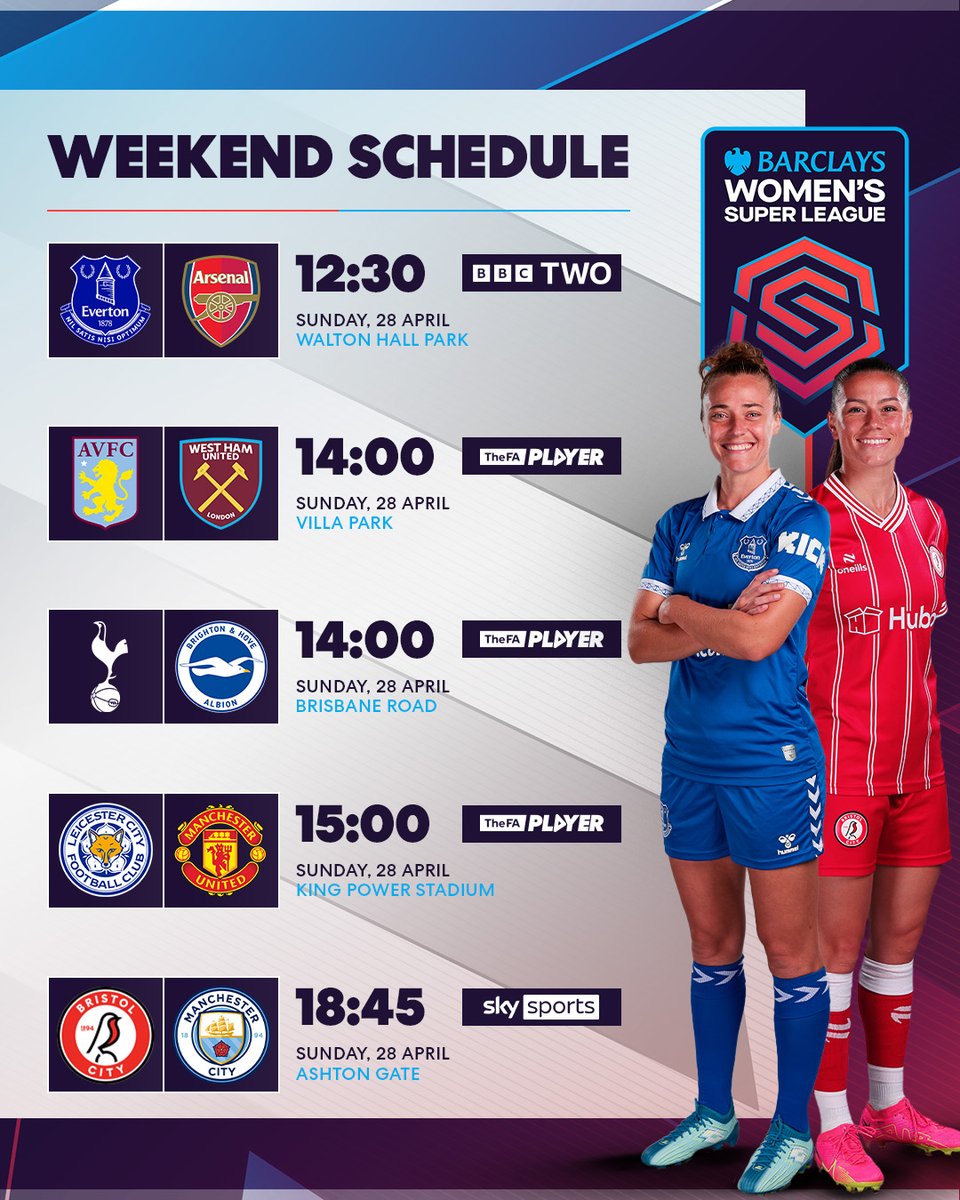 Plenty of exciting of #BarclaysWSL action taking place tomorrow! 👊 What are your predictions? 🔮