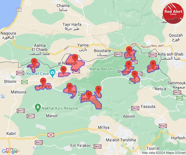 Significant “Hostile Drone Intrusion” Alerts now across Northern Israel near the Border with Lebanon.