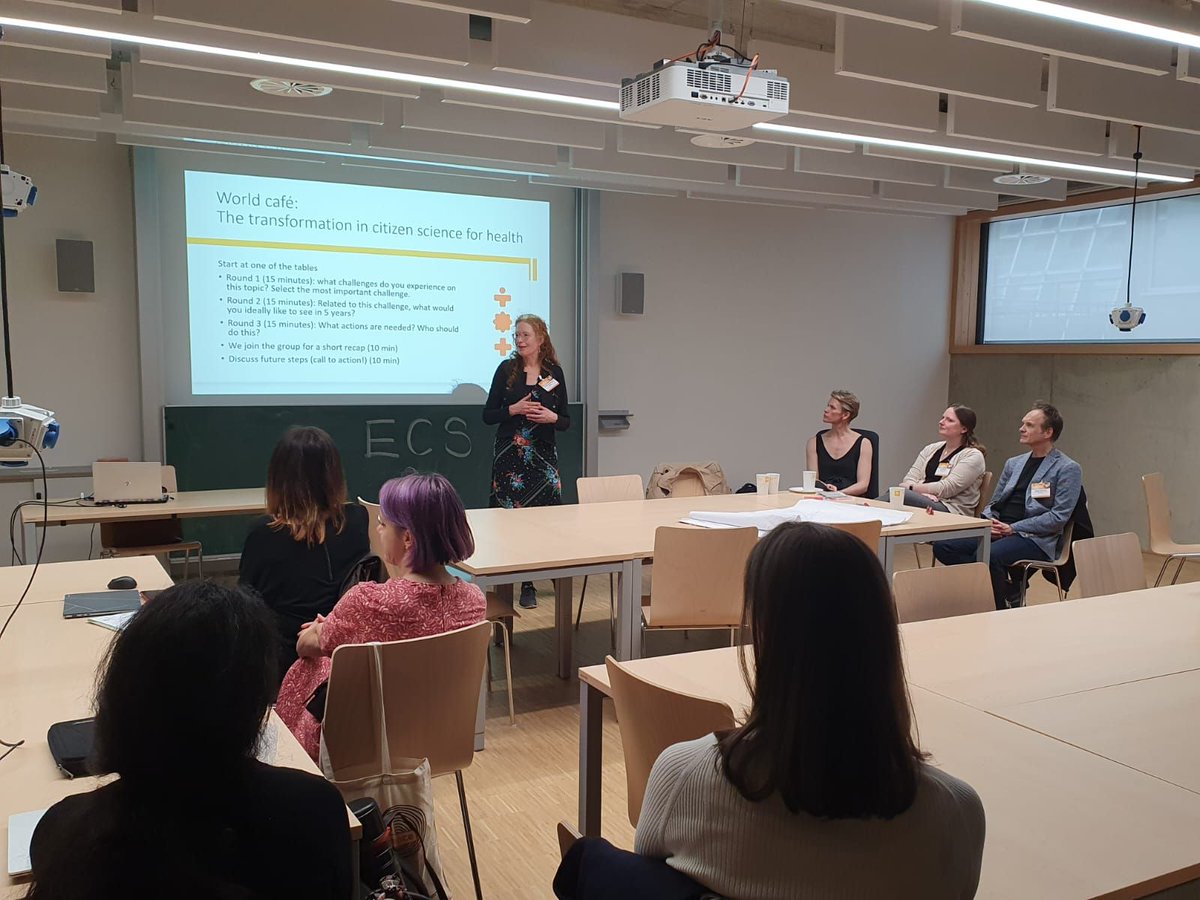 What are the main challenges for #CitizenScience  in the field of #health research? Where do we see our field ideally in the next five years? And who needs to do what to get there? Ambitious questions that we started discussing at #ecsa2024  - more at  rb.gy/2ycqf2