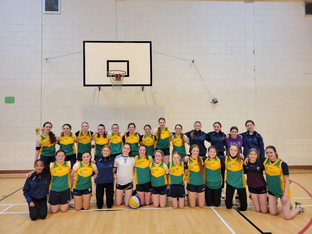Our first & second year basketball team who played the 1st round of the CEIST Cup against St. Marys Arklow. All girls played with great pride & determination. 1st years won 28-15. Our 2nd years unfortunately didn't get the win but we build from here for round 2!