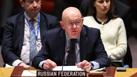 Russia asks United Nations to consider sanctioning Israel The Ramadan ceasefire in Gaza was not implemented, Moscow’s envoy to the UN has said on.rt.com/cs12