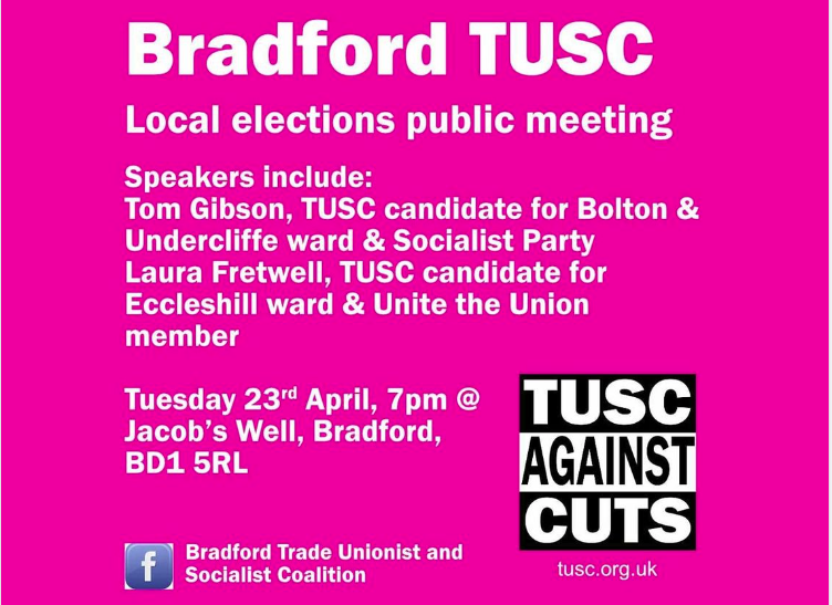 #Bradford #TUSC THIS TUESDAY 👇👇 Details at: facebook.com/BradfordTUSC