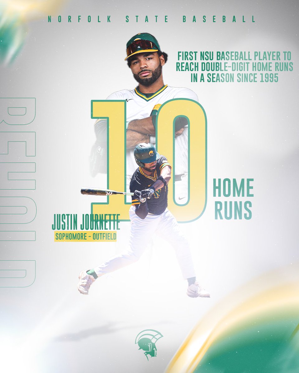 Joining an exclusive club! Justin Journette launched his 10th homer of the season on Thursday, becoming our first student-athlete to reach double digits in nearly 30 years! #GoldStandard🔰