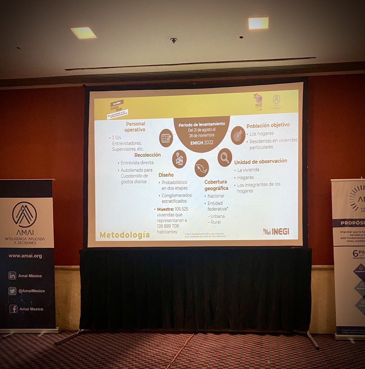AmaiMexico's tweet photo. Octavio Heredia del @INEGI_INFORMA presentando la ENIGH: Encuesta Nacional de Ingresos y Gastos de los Hogares. Una poderosa herramienta que usamos en nuestra industria junto con los Niveles Socioeconómicos 🙌🏻
#NSEAMAI 30 años
#esnuestraregla https://t.co/2m6MyKKc1N