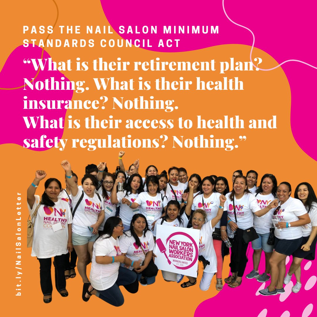 Nail Salon workers are organizing for minimum standards in the industry. More protections for them mean better nail salons for all of us! Let’s pass the nail salon minimum standards council act! It takes 30 seconds to send a letter to your legislator: bit.ly/NailSalonLetter