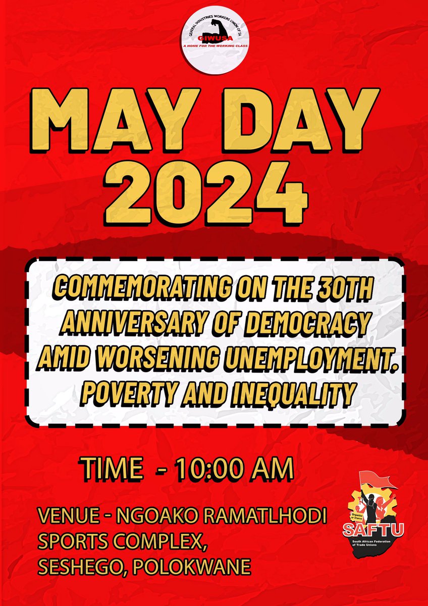 #SAFTU #MayDay2024 #workersunite