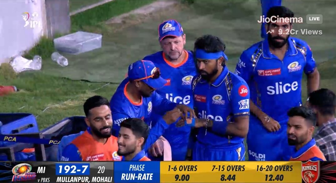 Target for Punjab Kings : 193 #MI 192/7 in 20 ov Surya 78, Rohit 36 Harshal 3/31, Curran 2/41 #PBKSvMI #MIvPBKS #IPL2024