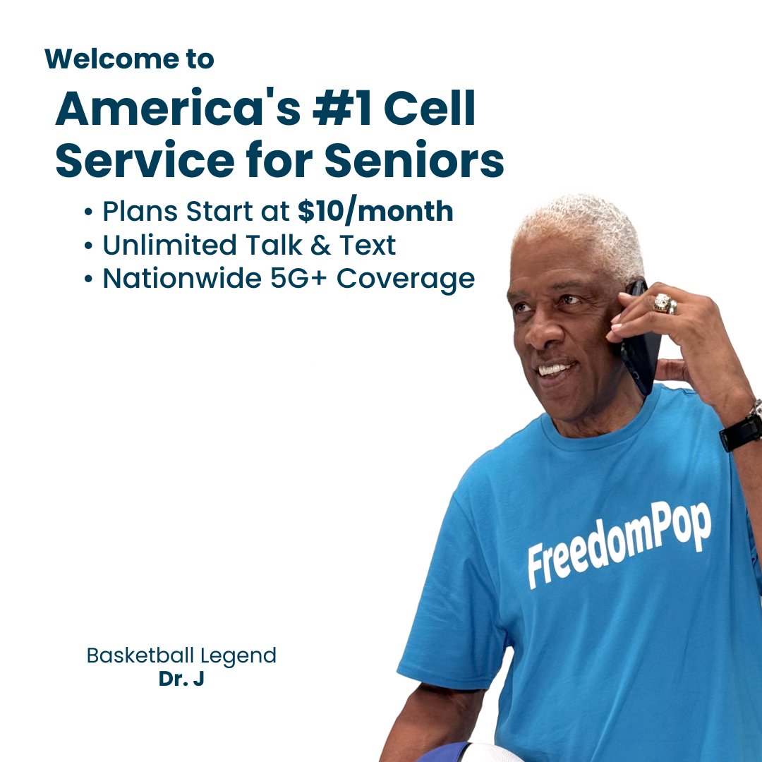 JuliusErving's tweet photo. I'm proud to work alongside a cell phone provider that does all this and more.

#FreedomPopxDrJ #SlamDunk #FreedomPop #BestCellServiceForSeniors #ad https://t.co/mGkY3SQZEm