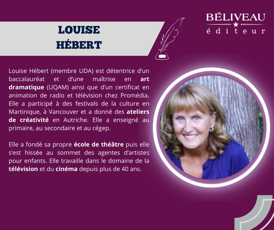 #AuteursExtraordinaires Avez-vous envie de savourer des anecdotes du milieu artistiques? Découvrez Louise Hébert!

#AuteursAuthentiques
#AuteursQuébécois
#LivrePalpitant